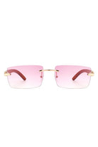 Rectangle Rimless Retro Tinted Sunglasses Cramilo Eyewear