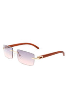 Rectangle Rimless Retro Tinted Sunglasses Cramilo Eyewear