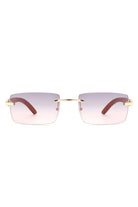 Rectangle Rimless Retro Tinted Sunglasses Cramilo Eyewear