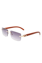 Rectangle Rimless Retro Tinted Sunglasses Cramilo Eyewear