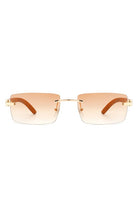 Rectangle Rimless Retro Tinted Sunglasses Cramilo Eyewear