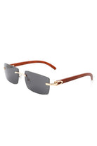 Rectangle Rimless Retro Tinted Sunglasses Cramilo Eyewear