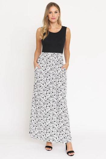 Sleeveless Floral Maxi Dress EG fashion