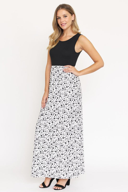 Sleeveless Floral Maxi Dress EG fashion