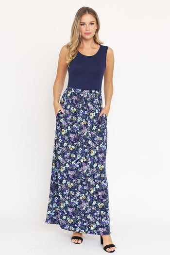 Sleeveless Floral Maxi Dress EG fashion