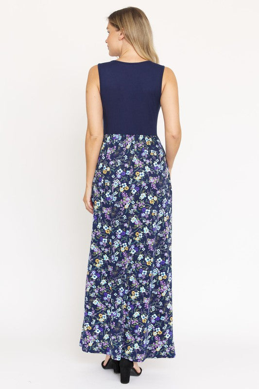 Sleeveless Floral Maxi Dress EG fashion