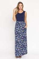 Sleeveless Floral Maxi Dress EG fashion