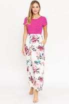 Short Sleeve Floral Maxi Dress EG fashion