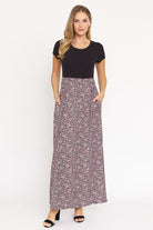 Short Sleeve Floral Maxi Dress EG fashion