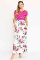 Short Sleeve Floral Maxi Dress EG fashion