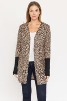 Plus Leopard Print Open Cardigan EG fashion