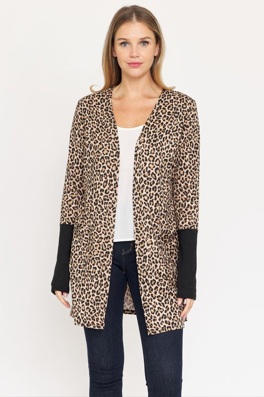 Leopard Print Open Cardigan EG fashion