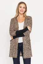 Plus Leopard Print Open Cardigan EG fashion