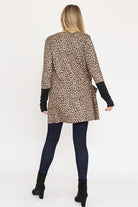 Plus Leopard Print Open Cardigan EG fashion