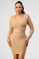 ATHINA HOLIDAY COLLECTION GOLD BANDAGE DRESS Athina