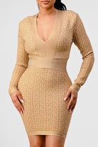 ATHINA HOLIDAY COLLECTION GOLD BANDAGE DRESS Athina