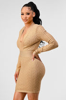 ATHINA HOLIDAY COLLECTION GOLD BANDAGE DRESS Athina