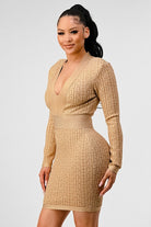 ATHINA HOLIDAY COLLECTION GOLD BANDAGE DRESS Athina