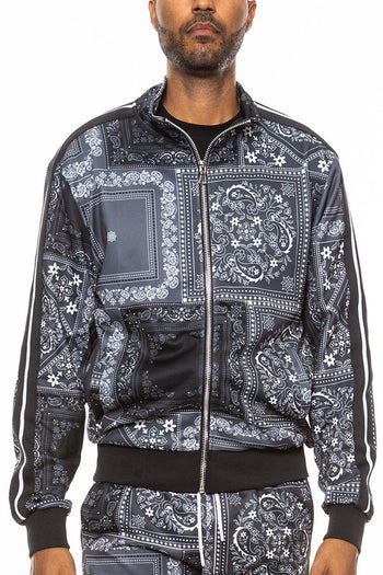 Weiv Mens Paisley Bandana Track Jacket WEIV