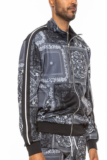 Weiv Mens Paisley Bandana Track Jacket WEIV