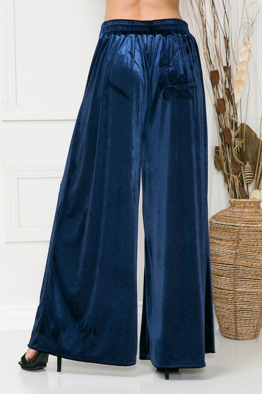 Velvet Wide Leg Pants Orange Farm Clothing