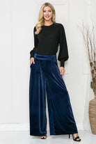 Velvet Wide Leg Pants Orange Farm Clothing