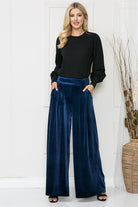 Velvet Wide Leg Pants Orange Farm Clothing