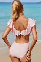 Ruffled Scoop Neck One-Piece Swimwear Trendsi