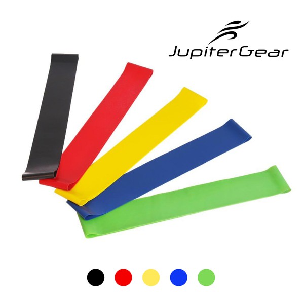 5 Piece Set of Resistance Loop Exercise Body Bands Jupiter Gear