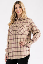 Boyfriend Fit Checker Plaid Flannel Long Sleeve WEIV