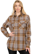 Boyfriend Fit Checker Plaid Flannel Long Sleeve WEIV