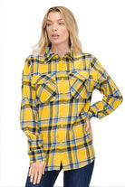 Boyfriend Fit Checker Plaid Flannel Long Sleeve WEIV