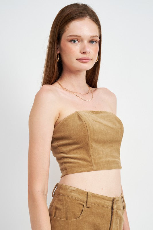 COURDUROY BUSTIER TUBE TOP Emory Park