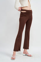 HIGH WAISTED SPLIT HEM PANTS Emory Park