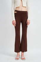 HIGH WAISTED SPLIT HEM PANTS Emory Park