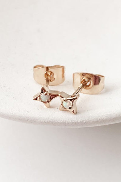 Lucky Opal Origami Studs HONEYCAT Jewelry
