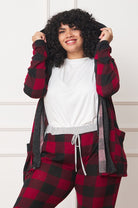 Buffalo Plaid Hooded Cardigan EG fashion