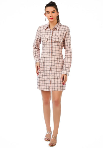 Full Sleeve Chequered Shirt Dress Rag Company