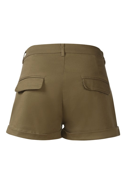 Pleated Flap Pocket Shorts Rag Company