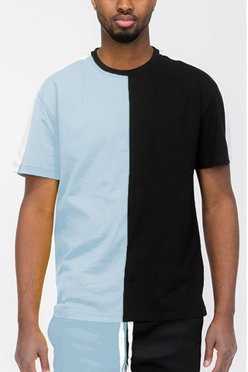 TWO TONE COLOR BLOCK SHORT SLEEVE TSHIRT WEIV