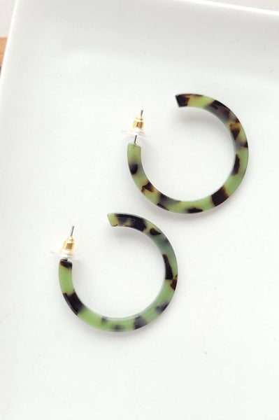 Camy Earrings - Olive Tortoise Spiffy & Splendid