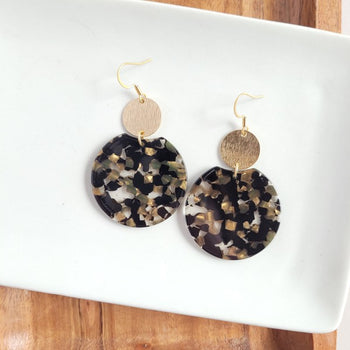 Zoey Earrings - Black & Bronze Spiffy & Splendid