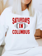 Saturdays in Columbus Football Cozy Crewneck Ocean and 7th