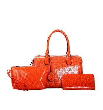 LANY Debossed Shiny Satchel w/ Pouch & Wallet LANY Style