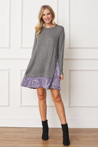 Mock Layered Bandana Paisley Mini Dress EG fashion