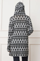 Long Tribal Print Hooded Cardigan EG fashion