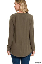 Long Sleeve Round Neck & Round Hem Top ZENANA