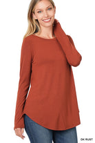 Long Sleeve Round Neck & Round Hem Top ZENANA