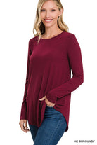 Long Sleeve Round Neck & Round Hem Top ZENANA