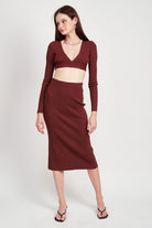 HIGH WAIST MIDI PINCIL SKIRT Emory Park